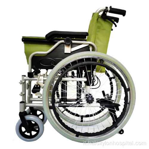 Sicurezza economica e sedie a rotelle manuali di colore verde resistente